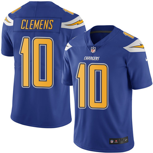 Men's Limited Kellen Clemens Nike Jersey Electric Blue - #10 Rush NFL Los Angeles Chargers